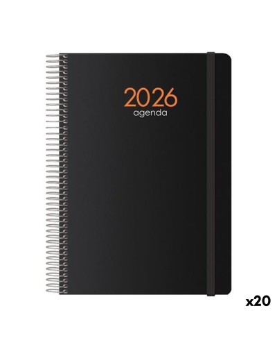 Agenda DOHE SYNCRO Noir 1/4 15 x 21 cm 2026 (20 Unités)