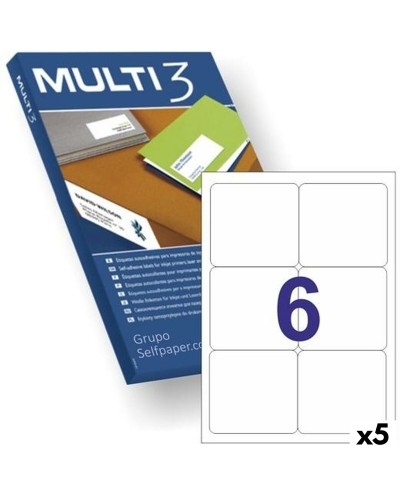 Etiquetas adhesivas MULTI 3 Blanco 100 Hojas 99,1 x 93,1 mm (5 Unidades)