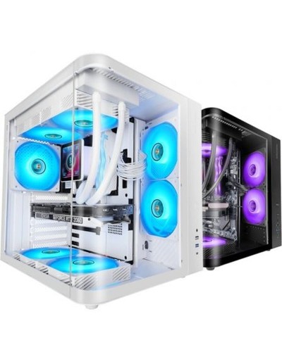 Case computer desktop ATX Mars Gaming MCCURVW Bianco