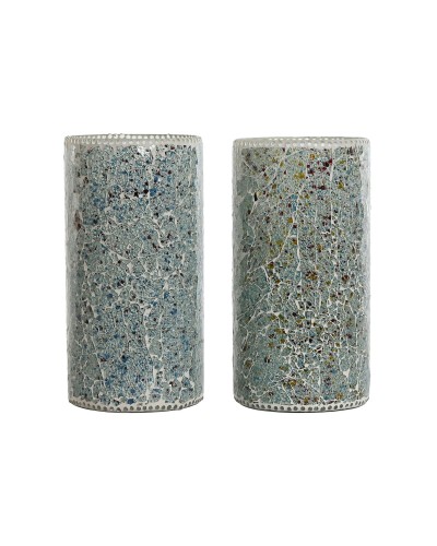 Lámpara de mesa Home ESPRIT Verde Azul cielo 25 W 220 V (2 Unidades)