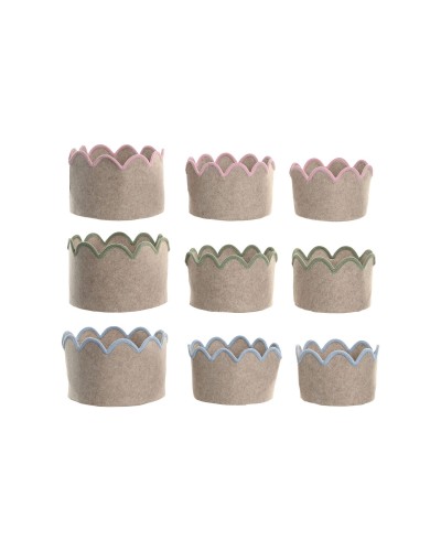 Basket spelset Home ESPRIT Blauw Groen Beige Roze Kinderen (3 Onderdelen) (3 Stuks)