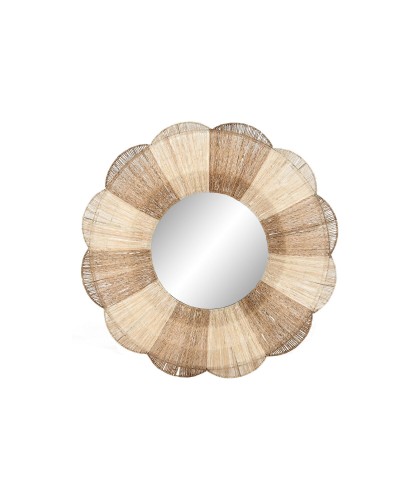 Espejo de pared Home ESPRIT Marrón Natural Boho 87 X 8 X 87 CM