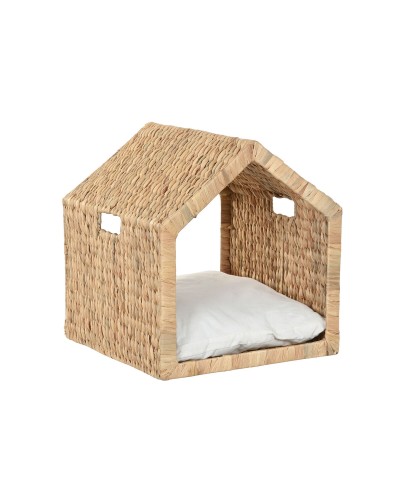 Tierbett Home ESPRIT Creme natürlich Metall Wasserhyazinthe 43 x 43 x 46 cm