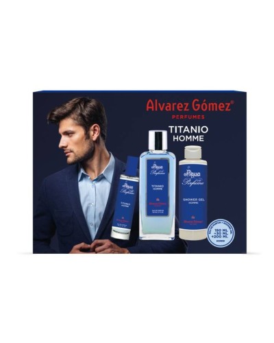 Set de Parfum Homme Alvarez Gomez AGUA DE PERFUME HOMME EDP Titanio Homme 2 Pièces