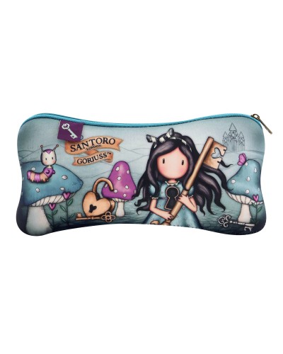 Astuccio Scuola Gorjuss Curiosity Grigio Verde (22 x 11.3 x 1 cm)