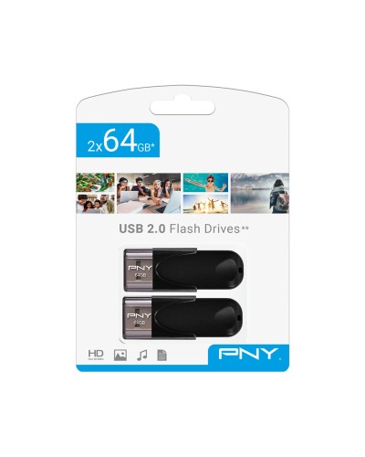 USB-minne PNY FD64GATT4X2-EF Svart 64 GB (2 antal)