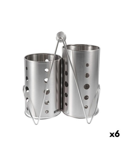 Cesto para cubiertos Quttin Acero 20 x 11 x 23 cm (6 Unidades)