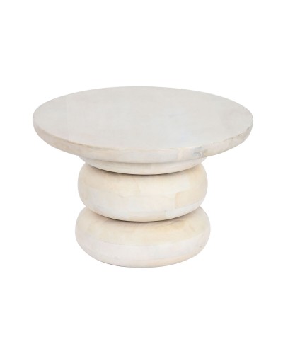 Bijzettafel Home ESPRIT Wit Mangohout Hout MDF 50 x 50 x 33 cm