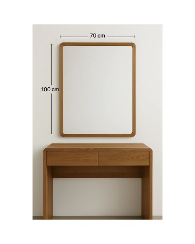 Espejo de pared Home ESPRIT Marrón Natural Urbano 70 x 3 x 100 cm