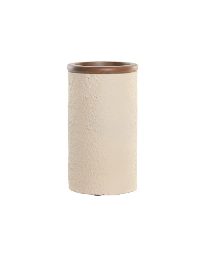 Vase Home ESPRIT Marron Beige Terre cuite Bois de manguier 16 x 16 x 30 cm