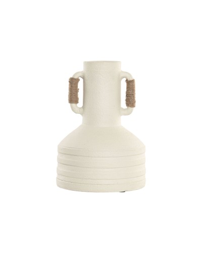Vase Home ESPRIT Blanc Marron Clair Terre cuite