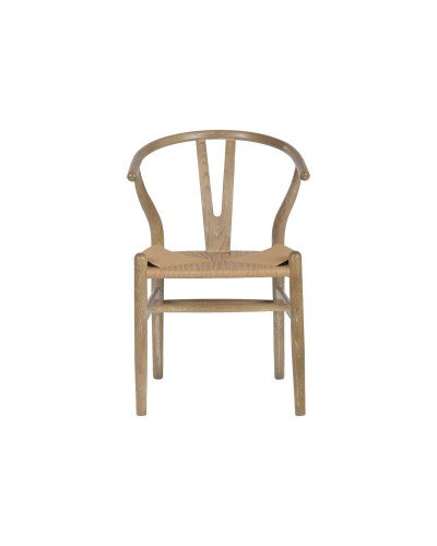 Silla de Comedor Home ESPRIT Natural Ratán Madera de olmo 55 x 46 x 80 cm