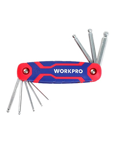 Juego de Llaves Allen Workpro 1,5, 2, 2,5, 3, 4, 5, 6, 8, 10 mm Bola 8 Piezas