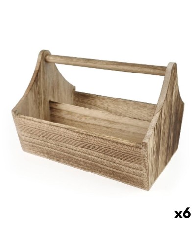 Veelzijdige mand My Bar Hout 25 x 18 x 18 cm (6 Stuks)
