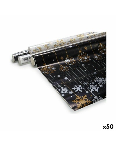 Papel de Regalo Krist+ Negro 70 x 200 cm 3 x 3 x 70 cm Navidad (50 Unidades)