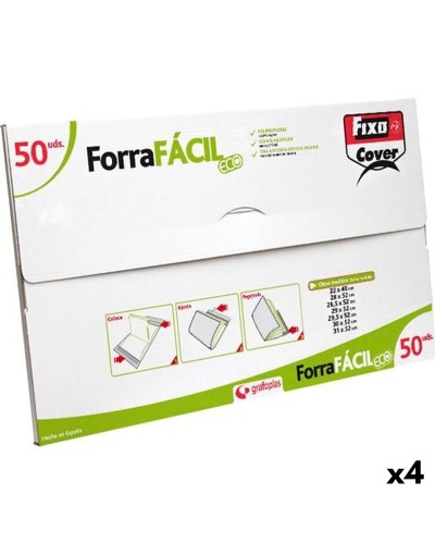 Copertina Adesiva per Libri Fixo FORRAFÁCIL ECO Trasparente 29,5 x 52 cm (4 Unità)