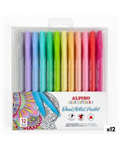 Set of Felt Tip Pens Alpino COLOR EXPERIENCE DUAL ARTIST Multicolour Cake 12 Pieces (12 Units)