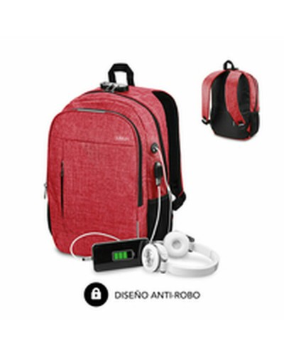 Laptop- und Tablet-Rucksack mit USB-Anschluss Subblim SUB-BP-1UL0002 Rot
