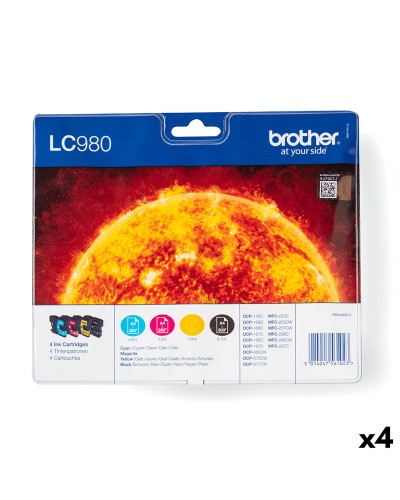 Original Ink Cartridge Brother LC980 Yellow Blue Black Magenta (4 Units)