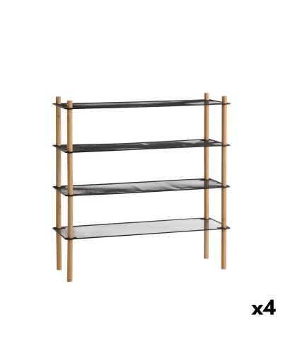 Scaffale MobleKit Metallo Bambù 63 x 26 x 75 cm (4 Unità)