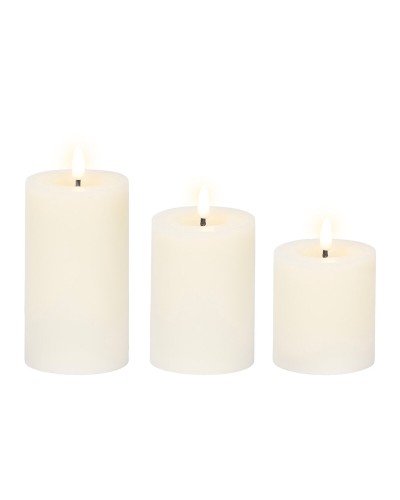 Set di Candele Lumineo Bianco Crema (3 Unità)