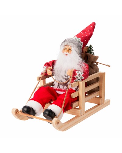 Weihnachtsmann BASIC & CO Bunt Schlitten 15 x 34 x 25 cm