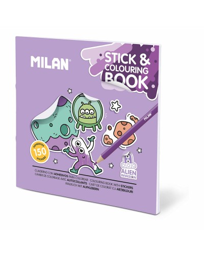 Block mit Zeichnungen zum Ausmalen Milan Alien invasion