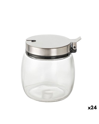 Sucrier La Mediterránea Transparent Argenté verre Acier 0,25 L 7 x 8,7 cm (24 Unités)