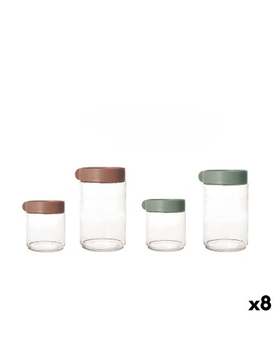 Set mit Kanistern La Mediterránea Eden Glas Polypropylen 4 Stücke (8 Stück)