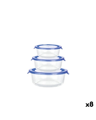 Set di scatole porta pranzo La Mediterránea Soul Azzurro Trasparente 3 Pezzi (8 Unità)