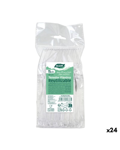 Sarja kierrätettäviä haarukoita Algon Läpinäkyvä 18 cm 15 Kappaletta (24 osaa)
