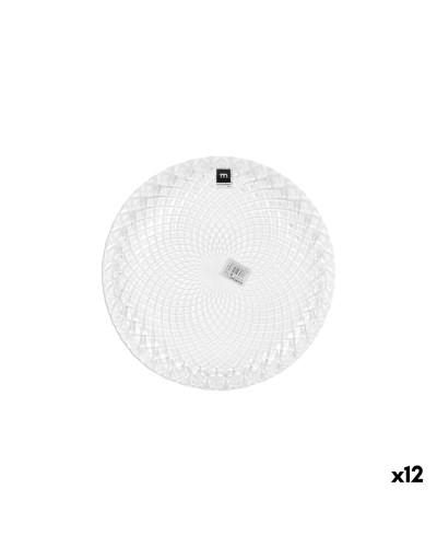 Plato Llano La Mediterránea Diamond Transparente Vidrio Ø 26 cm (12 Unidades)