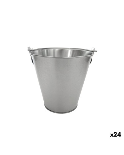 Cubo con Asa My Bar Plateado Acero 15 x 10 x 15 cm (24 Unidades)