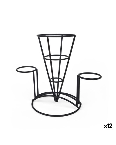 Cesta para Presentar Aperitivos My Bar Negro Ø 5,3 cm 23 x 13 x 18,5 cm Hierro (12 Unidades)