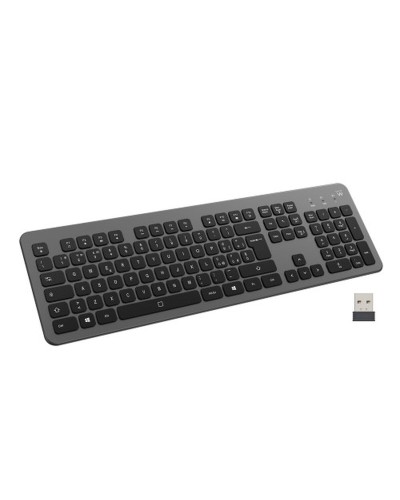 Toetsenbord Ewent EW3296 Zwart Grijs Qwerty Spaans AZERTY