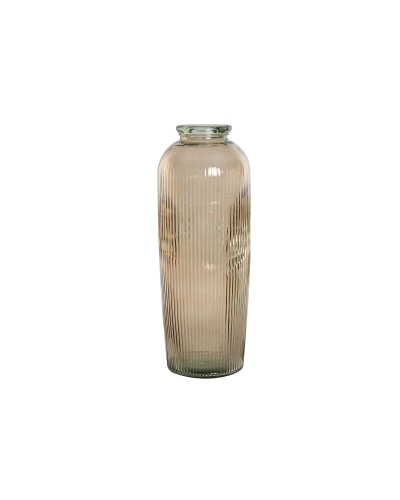 Vase Home ESPRIT Taupe Recyceltes Glas 30 x 30 x 72 cm