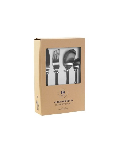 Bestick DKD Home Decor Gyllene Silvrig Rostfritt stål 16 Delar 6 x 2 x 22,8 cm