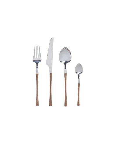 Ruokailuvälineet DKD Home Decor Luonnollinen Hopeinen Ruostumaton teräs (2,6 x 1 x 23 cm) (16 pcs)