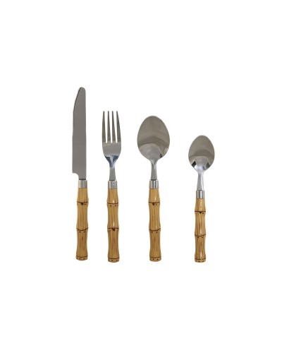 Besteck Home ESPRIT Silberfarben natürlich Edelstahl ABS 3 x 2 x 16 cm 24 Stücke