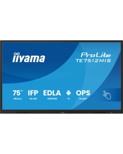 Kosketusnäyttö Iiyama TE7512MIS-B4AG 4K Ultra HD 65"