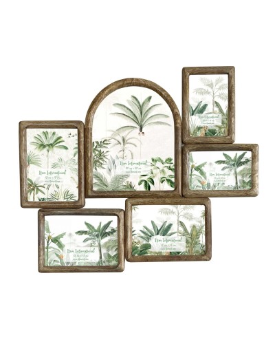 Cadre photo Home ESPRIT Naturel Verre Bois de manguier Tropical