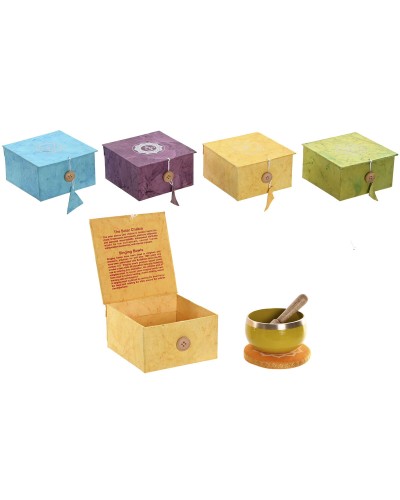 Geschenkset Home ESPRIT Gelb Blau grün Rosa 12 x 12 x 7 cm (4 Stück)