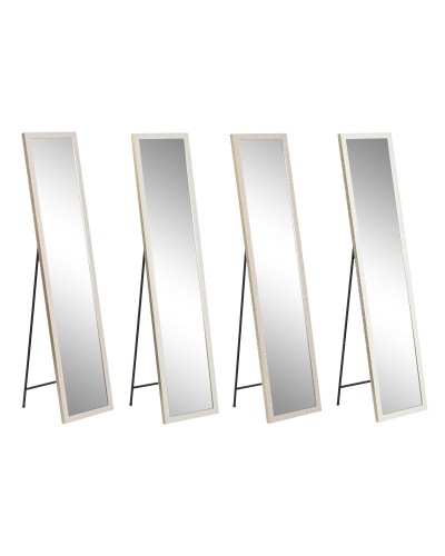 Standspiegel Home ESPRIT Weiß Braun Beige Grau Kristall polystyrol 35,5 x 40 x 156 cm (4 Stück)