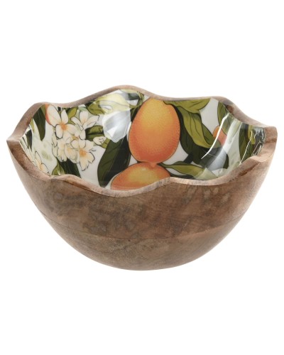Snack Bowl Home ESPRIT Multicolour Mango wood Lacquered 15 x 15 x 6,5 cm