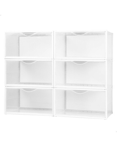 Stackable shoe box Max Home Valkoinen 6 osaa polypropeeni ABS 35 x 18,5 x 27 cm