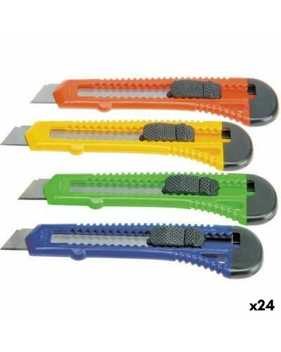 BAT Multicoloured Snap-Off Blade Knives, 18 mm Blade, Pack of 24
