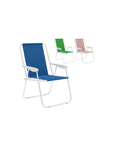 Chaise Pliante Marbueno Acier, Idéale pour Plage et Piscine - 59x51x75 cm

