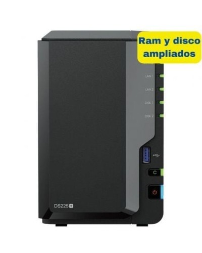 NAS-Netzwerk-Speicher Synology DS225+/6G 8TB Schwarz Intel Celeron