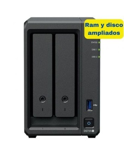 NAS Verkkotallennus Synology DS725+/8G 8TB Musta Intel Celeron