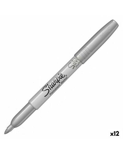 Permanent marker Sharpie 1891063 Silver 1,4 mm (12 Units)